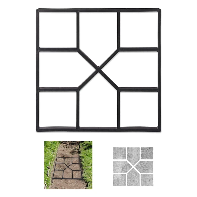 Molde Hormign Pavimentos Plstico Negro 4x40x40cm - Crea tus Propias Loseta