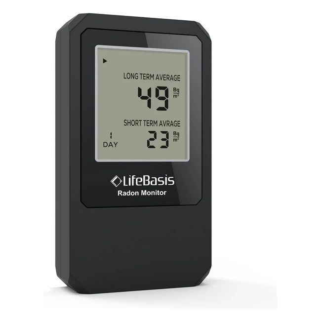 Lifebasis Medidor Radon Detector Gas Inalmbrico Pantalla Monitoreo Calidad Aire Stano Oficina Hogar