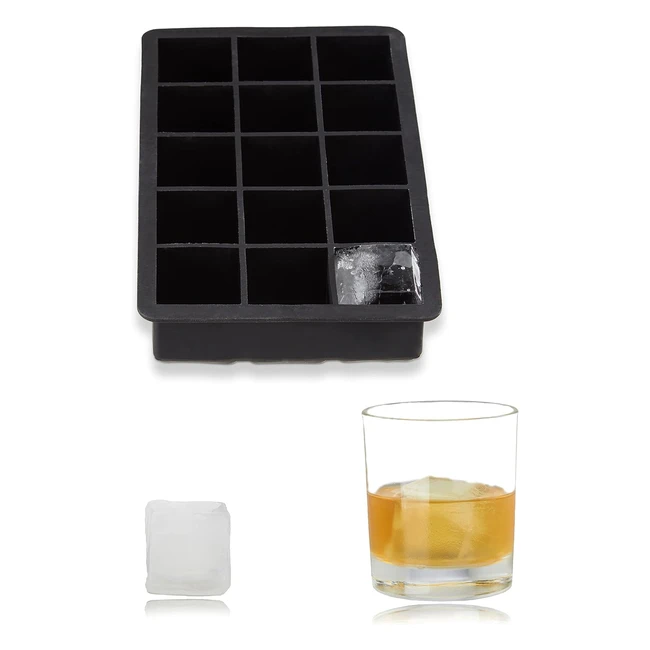 Cubitera Silicona Negra 35 cm - Relaxdays - Molde para Cubitos de Hielo - Ref. 12345