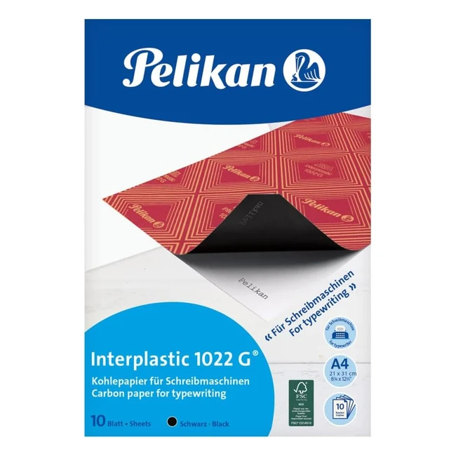 Carta Carbone Pelikan 0C01AA Interplastic 1022g - Confezione 10 Foglie Nero