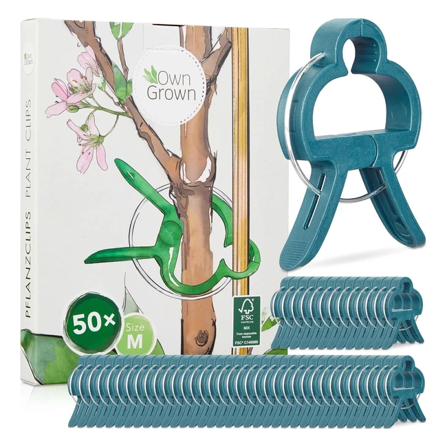 Clips y abrazaderas para plantas 50 pinzas tamao m tutor enderezador trepadoras verde flores