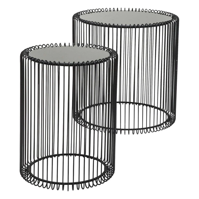 Kare Design Tavolino Wire Nero Set 2 Pz Dimensioni Diverse Grande 39 Piccolo 27c