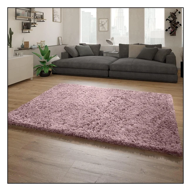 Tapis Salon Chambre Adulte Poil Long Shaggy Pelucheux Moderne Uni 160x230 cm Pourpre