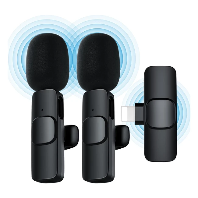 Ponovo Microfono Inalambrico 2 Pcs Profesional Solapa para iPhone - Grabaciones 
