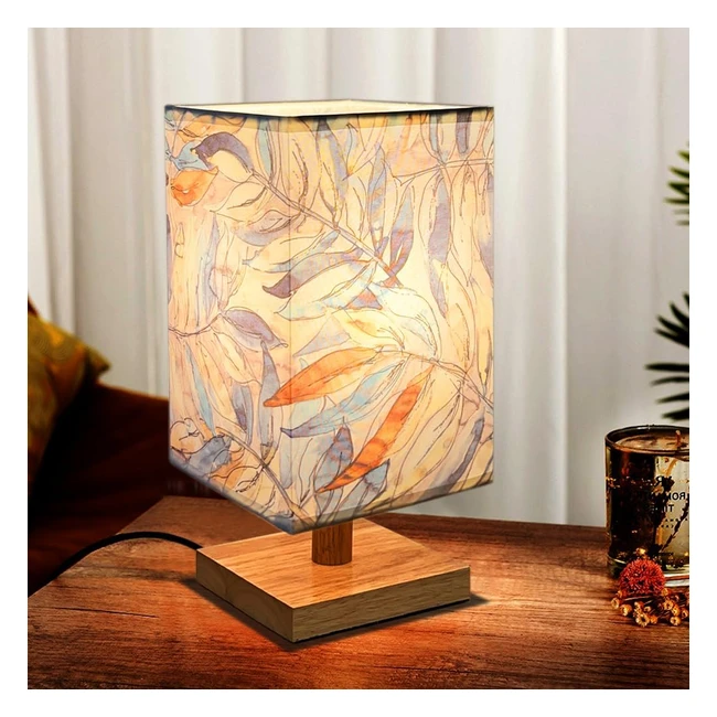 Mucher Bedside Table Lamp Nightstand Bedroom Lamp with White Fabric Shade LED Bulbs Included