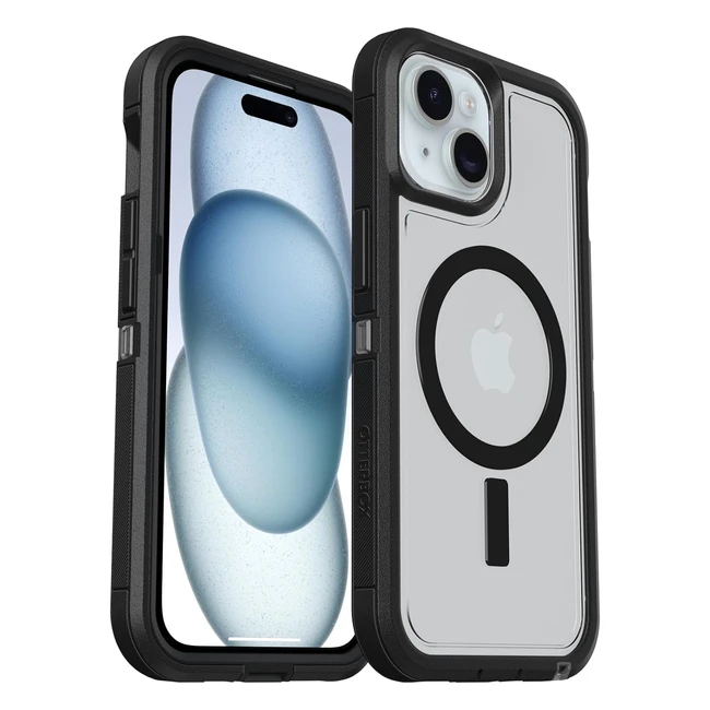 OtterBox Defender XT Case for iPhone 15 14 13 | Shockproof Drop Proof UltraRugged Protective Case | Military Standard Tested | ClearBlack