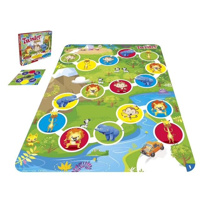 Hasbro Twister Junior Spiel - Tierisches Vergnügen! Doppelseitige Matte - 2 Spiele in Einem - Partyspiel für Kinder ab 3 Jahren
