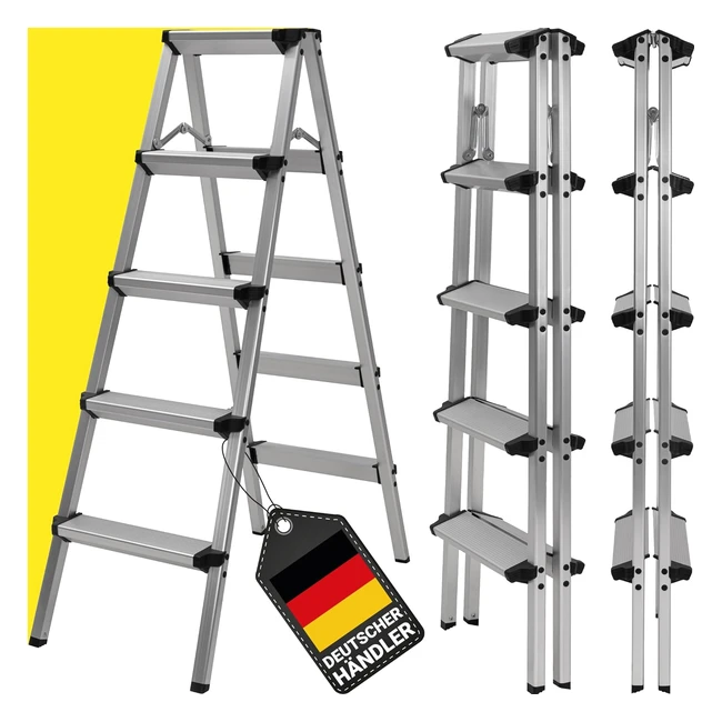 Kraftvoll Aluminium Haushaltsleiter CF131A 25 Stufen klappbar bis 150 kg