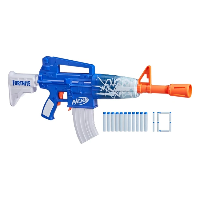 Nerf Fortnite Blue Shock Dart Blaster  Motorized 10 Dart Blasting