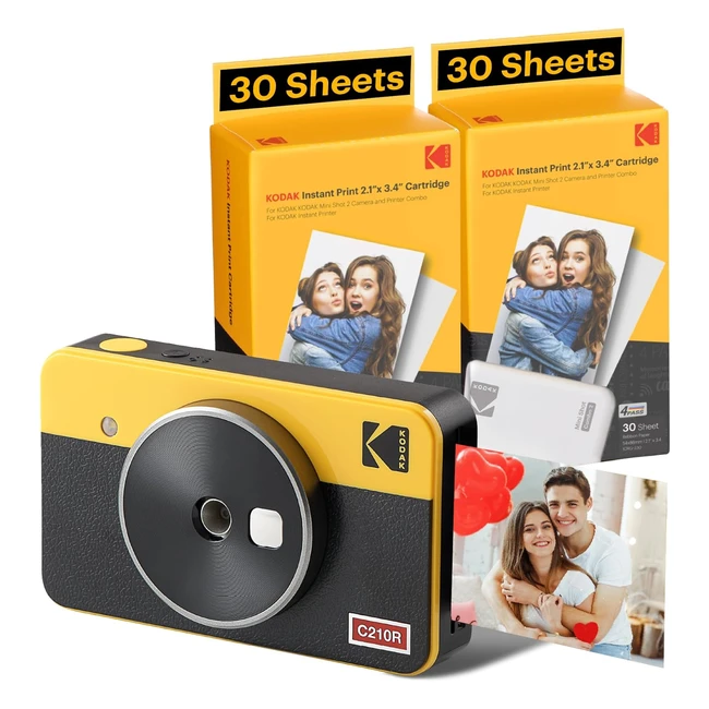 Kodak Mini Shot 2 Retro 4Pass 2in1 Instant Camera  Photo Printer Bundle