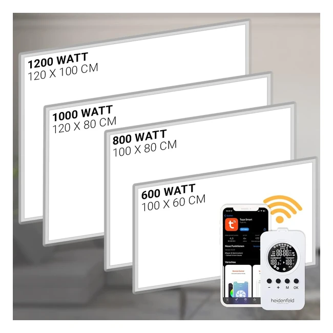 Heidenfeld Infrarot-Heizung HFHP110 Wei 1000 Watt TV GS - Hochwertige deutsche