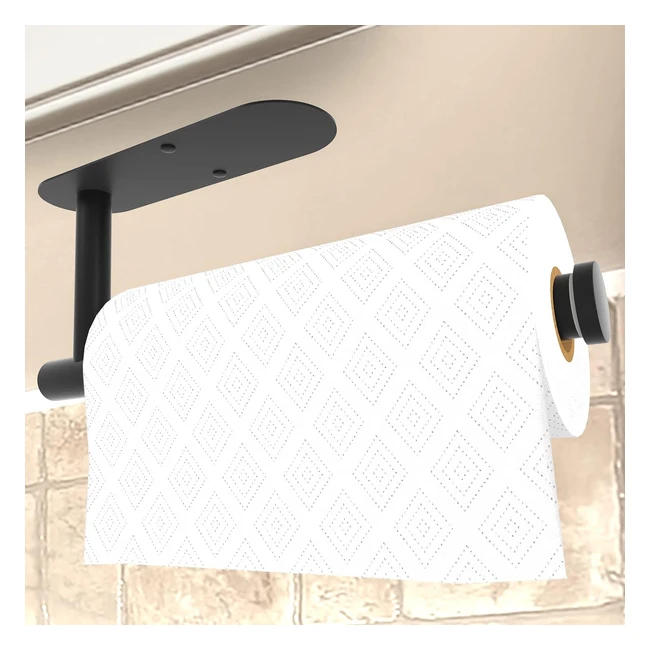 Portarotolo Cucina Acciaio Inox Design Retrattile Nero