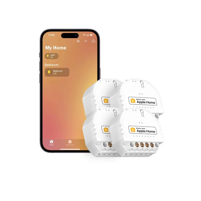 Interrupteur Connecté WiFi Meross Lot de 4 - Compatible avec HomeKit, Siri, Alexa et Google Home - Contrôle Vocal et à Distance
