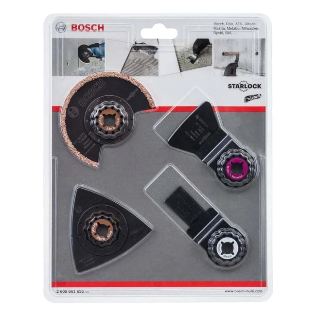Set Profesional Bosch para Azulejos Multiherramienta Mortero Cemento Starlock Accesorios