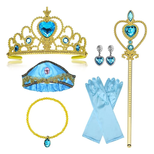 Costumi Principessa 8pcs - Vicloon - Ref.12345 - Corona, Bacchetta, Guanti - Bambina