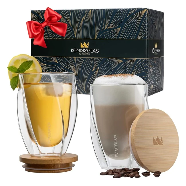 Heidenfeld Original Knigsglas Swing Doppelwandige Glser Set 2x 350 ml Latte 