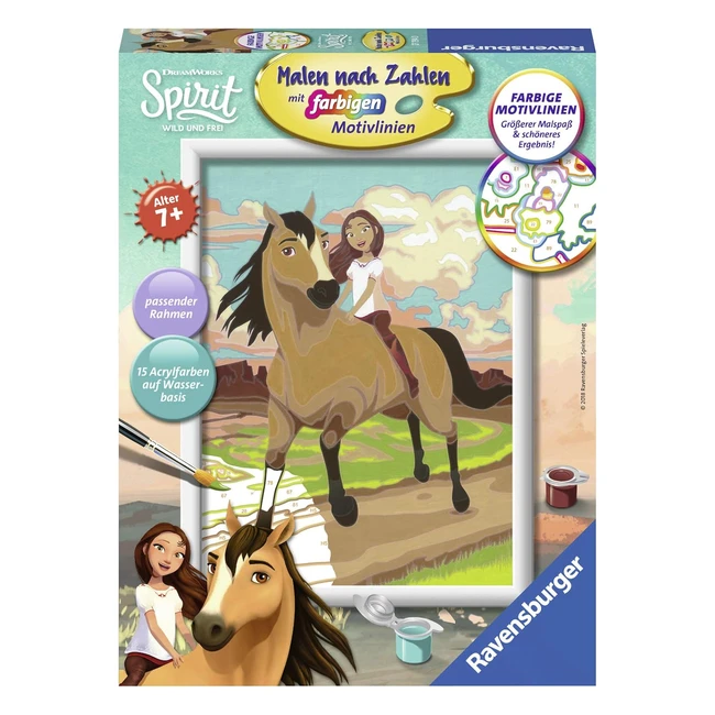 Ravensburger Peinture par Numéros 27794 Spirit pour Enfants 7+ Ans - Kit Complet avec Cadre et Pinceau