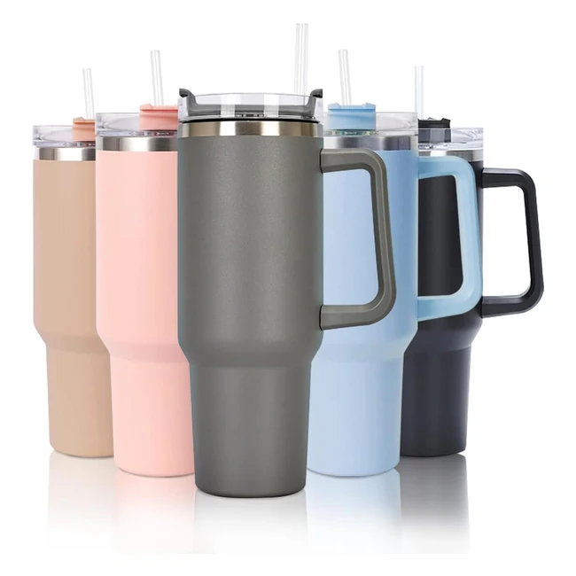 40oz Stainless Steel Vacuum Insulated Travel Mug - MebiusYHC - Hot & Cold Drinks - BPA-Free