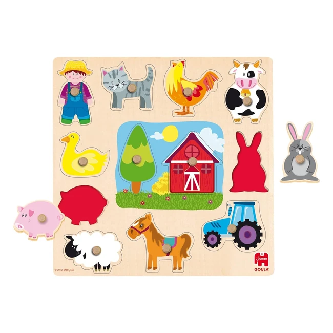 Puzzle Silhouette Fattoria Multicolore Goula 53025 - 12 Pezzi