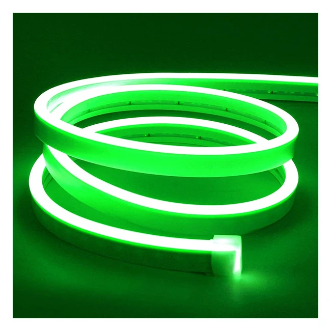 Lamomo Neon Ruban LED 5m 12V Vert - Bande LED Flexible Étanche - DCoupable - Silicone - Pour Intérieur Décoration Chambre DIY - Adaptateur Électrique Non Inclus