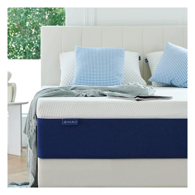 Matelas Molblly 140x190 25cm Mousse à Mémoire de Forme Haute Densité
