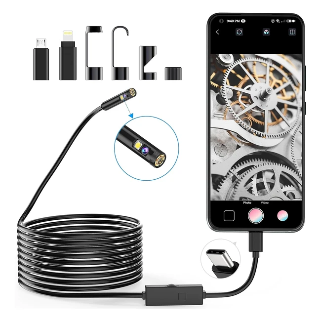 Endoscope double lentille 1920p lightswim type c pour smartphone android et ios 