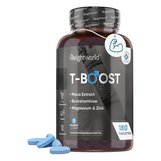 T-Boost 180 Testosteron Tabletten Maca 400mg 101 Potenzmittel fr Mnner mit B
