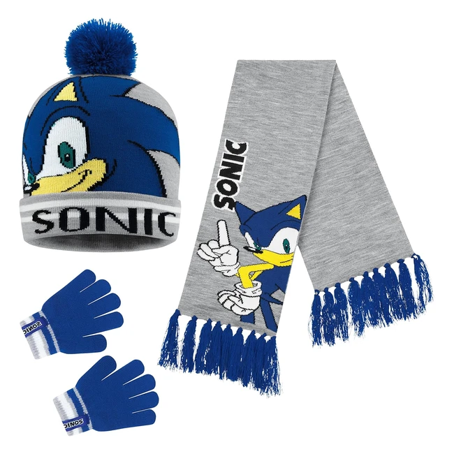 Cappello Bambino Sonic the Hedgehog Invernale - Set Cappello, Sciarpa e Guanti