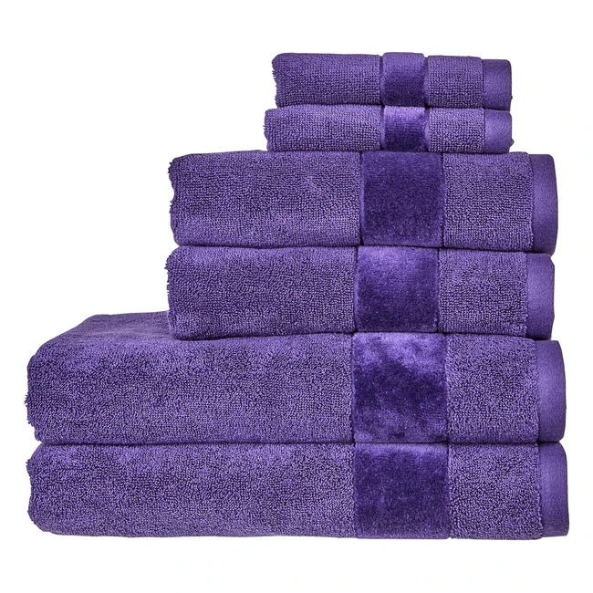 Christy Prism 6 Piece Towel Set - Crushed Grape - 100 Turkish Cotton - Super So