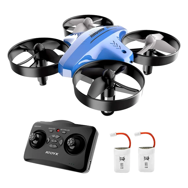 Mini Drone RC para Niños - Volteos 3D y Modo Sin Cabeza - Quadcopter de Bolsillo Portátil - 2 Baterías