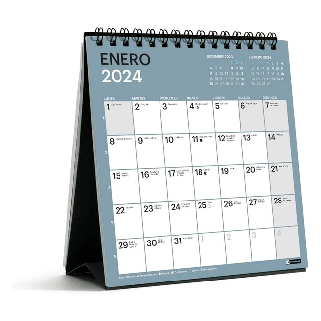 Calendario de sobremesa 2024 Miquelrius Chromat 140x150mm Espiral Doble 9 Colores