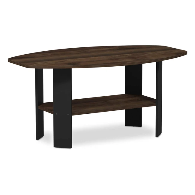 Furinno Simple Design Coffee Table Side Table - Columbia Walnut/Black - Compact & Elegant