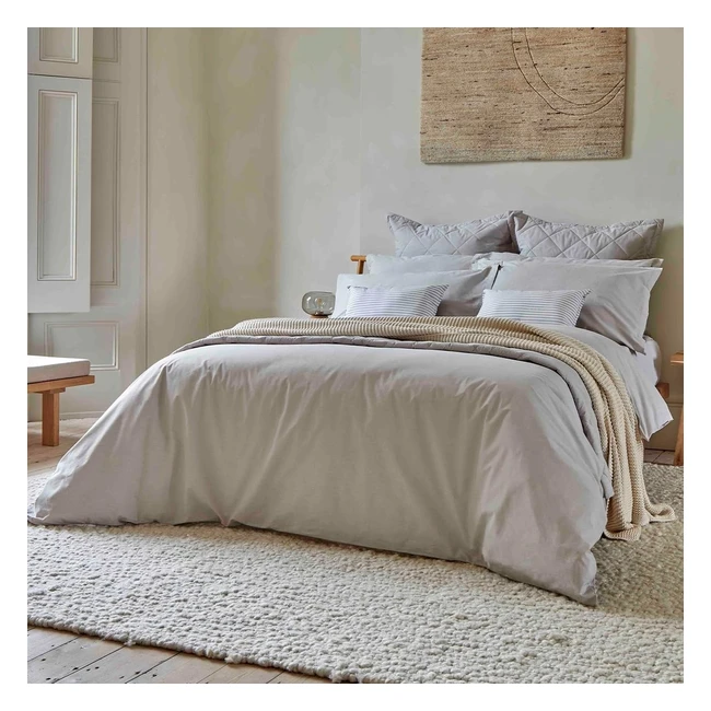 Christy Duvet Cover Bedding Sets Stornoway Chambray Double Set Stone Beige 100% Cotton