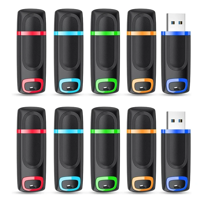 Vansuny 32GB USB Stick 10 Pack Flash Drive Bulk Memory Sticks Cap Design - PC Laptop Printer TV DJ Car