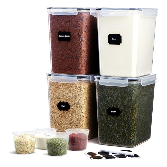 Lifewit Large Food Storage Containers 52L 4pcs Airtight Flour Cereal Rice Pasta 