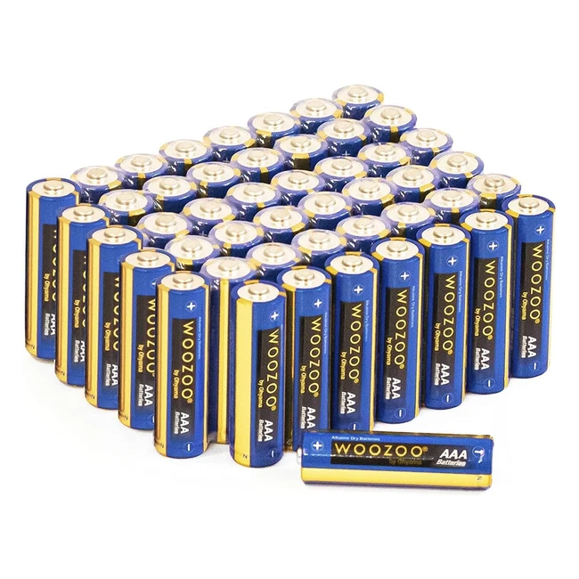 Woozoo AAA Alkaline Batteries Pack of 48 LR03 15V 1250mAh Longlasting Power
