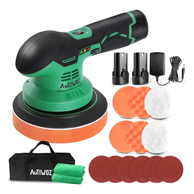 Polisseuse sans fil Autiwoz 12V 2 batteries - Polissage voiture bateaux meubles