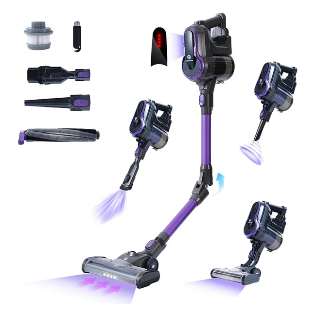 Aspirateur Balai Sans Fil 30000Pa Puissant 55min Autonomie Capacité 0.9L HEPA 6 en 1 Sans Sac