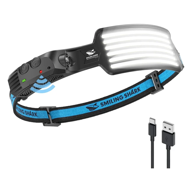 Faro Frontale Ricaricabile LED Smiling Shark 230 Angolo Ampio 6 Strisce Lumino