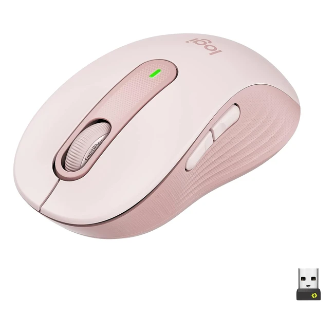 Logitech Signature M650 kabellose Maus für kleine bis mittlere Hände 2 Jahre Batterie leise Klicks einstellbare Seitentasten Bluetooth Multigeräte-Kompatibilität pink