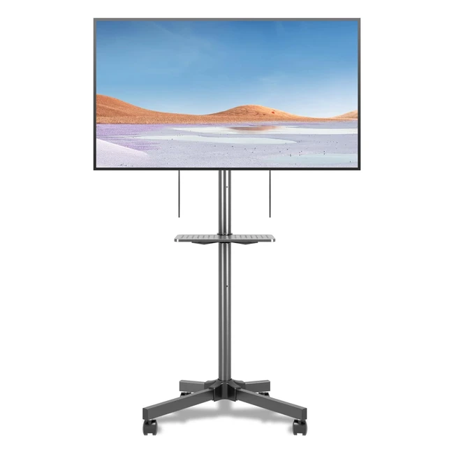 Suptek Mobile TV Stand on Wheels for 21-60 inch TVs | Adjustable Height & Tilt | Holds up to 35kg | VESA 400x400