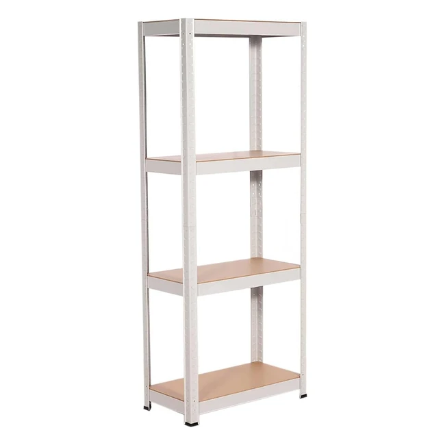 Estantería Metálica Modular 7H Seven House - Acero y MDF - 4 Baldas Ajustables - Máx. 240kg - Blanco