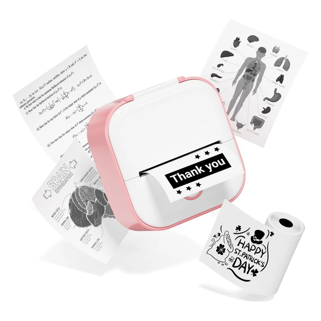 Mini Imprimante Portable Phomemo T02 - Impression Photo Thermique Portable - Bluetooth - Enfants - Etude - Imprimante de Poche