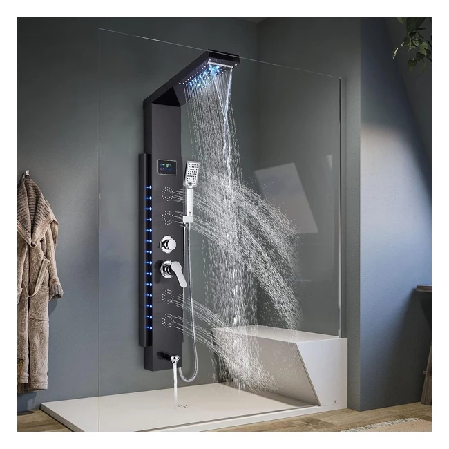 Colonne de douche hydromassante LED sans batterie - Hevenaov