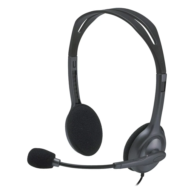 Logitech H111 Headset mit Mikrofon Stereo Headset Mikrofon und verstellbarem Kopfbügel weiche Ohrpolster 3,5 mm 2,3 m Kabel Plattform kompatibel PC Mac Laptop Tablet Smartphone
