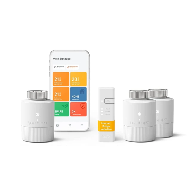 tado Basic Smart Radiator Thermostat WiFi Starter Kit V3 - 3 Thermostats - Easy 