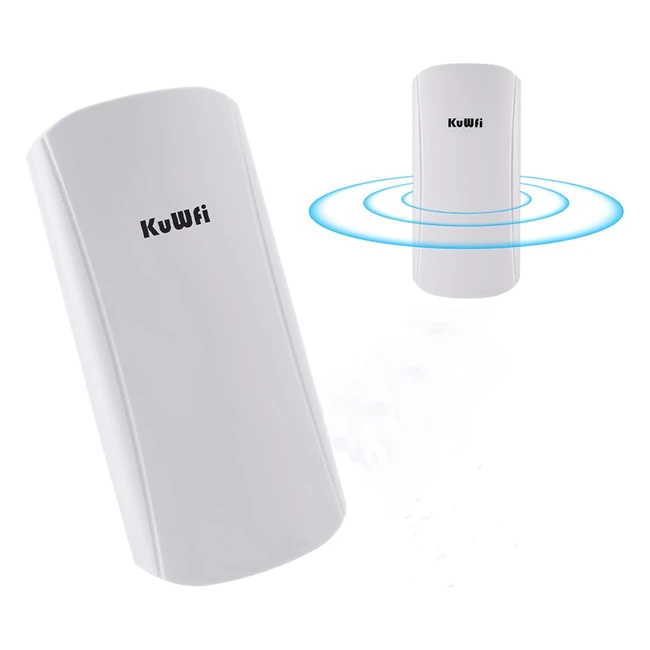 Kuwfi Access Point Esterno CPE Dual Gigabit Ethernet Port Distanza 12km WiFi 450