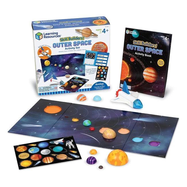 Kit d'apprentissage Lespace Skill Builders 17 pièces STEM 4 ans Livre d'activités pré-scolaires LER1260