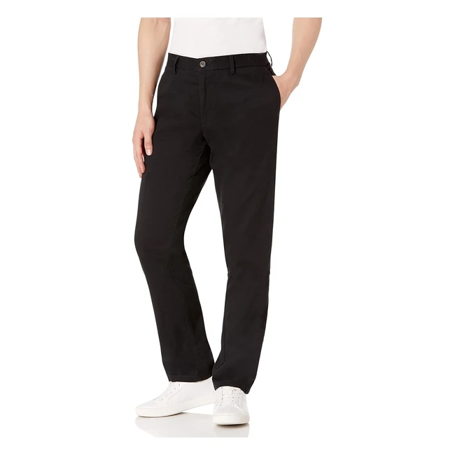 Amazon Essentials Men's Slimfit Wrinkle-Resistant Chino Trouser - Black 30W 30L
