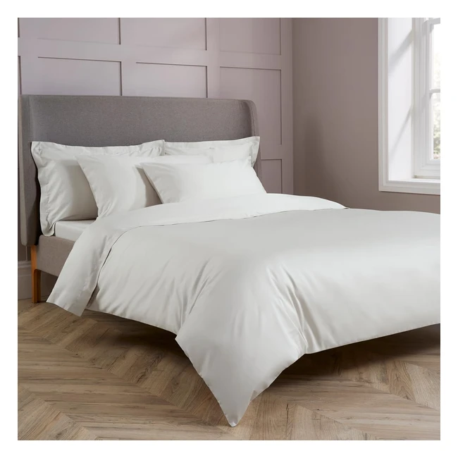 Christy 400TC Double Duvet Cover Set Ivory 100% Cotton Luxury Bed Linen